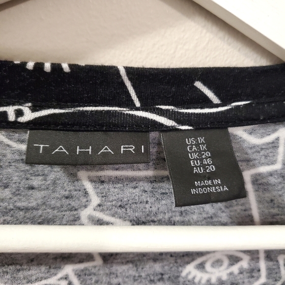 Tahari - My Perfect Shape Top in Face Print - Size 1X - Picture 3 of 5